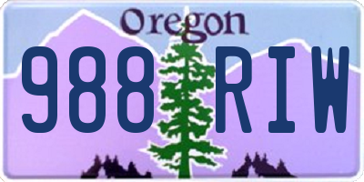 OR license plate 988RIW