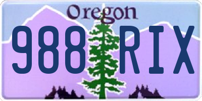 OR license plate 988RIX