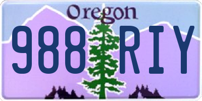 OR license plate 988RIY
