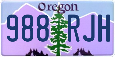 OR license plate 988RJH