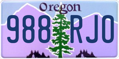 OR license plate 988RJO