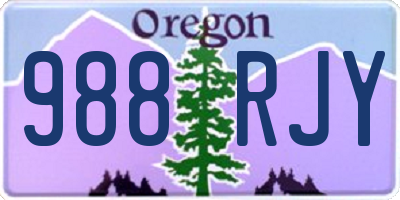 OR license plate 988RJY