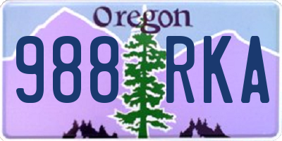 OR license plate 988RKA