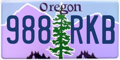 OR license plate 988RKB