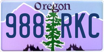 OR license plate 988RKC