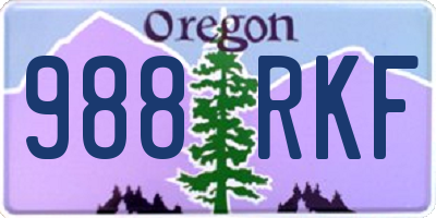 OR license plate 988RKF