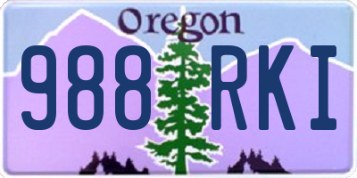 OR license plate 988RKI