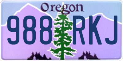 OR license plate 988RKJ