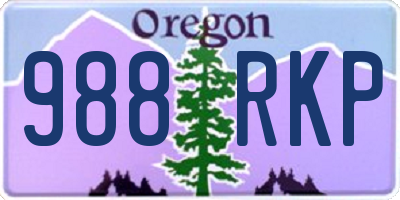 OR license plate 988RKP
