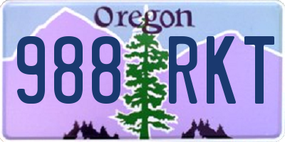 OR license plate 988RKT