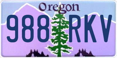 OR license plate 988RKV