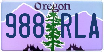OR license plate 988RLA