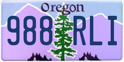 OR license plate 988RLI