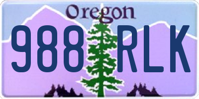 OR license plate 988RLK