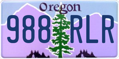 OR license plate 988RLR