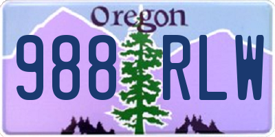 OR license plate 988RLW