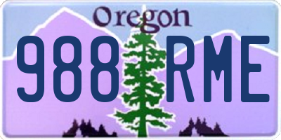 OR license plate 988RME