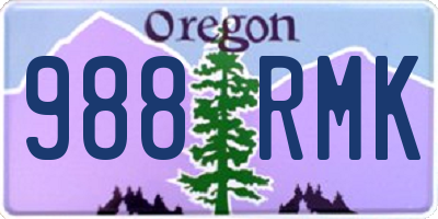 OR license plate 988RMK