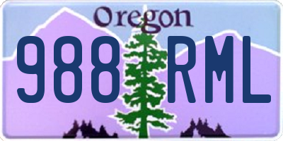 OR license plate 988RML