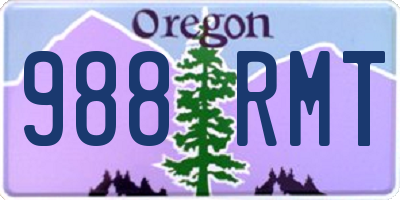 OR license plate 988RMT