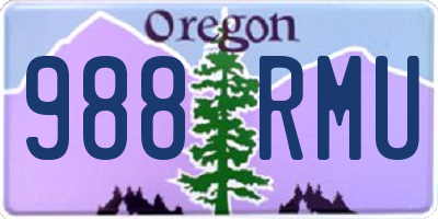 OR license plate 988RMU