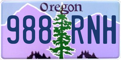 OR license plate 988RNH