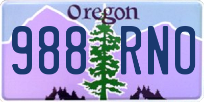 OR license plate 988RNO