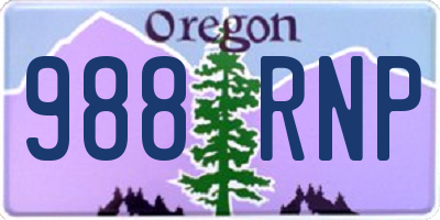 OR license plate 988RNP