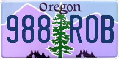 OR license plate 988ROB