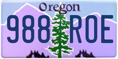 OR license plate 988ROE