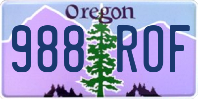 OR license plate 988ROF