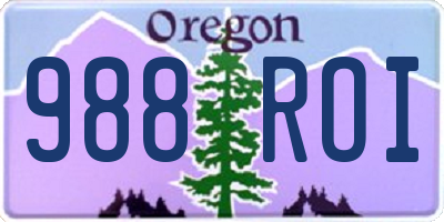 OR license plate 988ROI