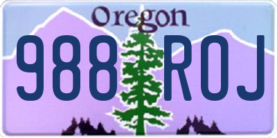 OR license plate 988ROJ