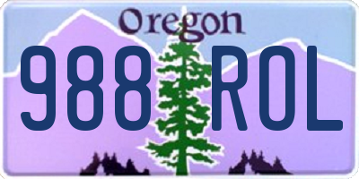 OR license plate 988ROL