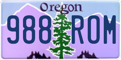 OR license plate 988ROM