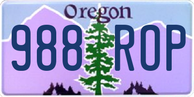 OR license plate 988ROP