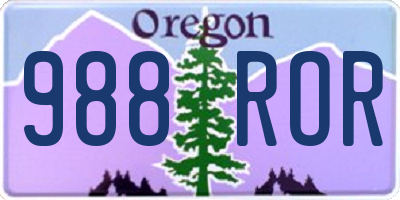OR license plate 988ROR