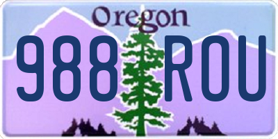 OR license plate 988ROU