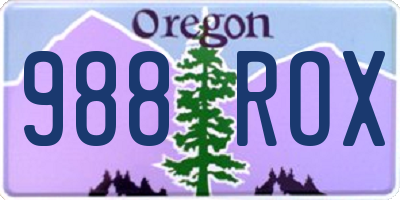 OR license plate 988ROX