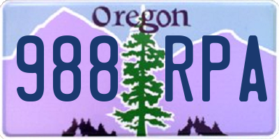 OR license plate 988RPA