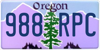OR license plate 988RPC