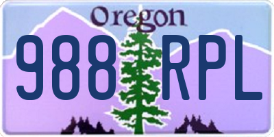 OR license plate 988RPL