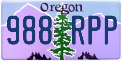 OR license plate 988RPP