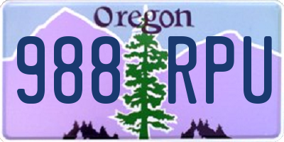 OR license plate 988RPU
