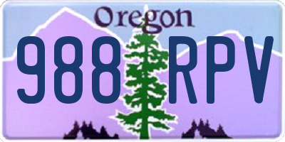 OR license plate 988RPV