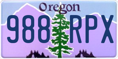 OR license plate 988RPX
