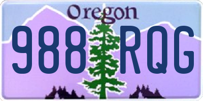 OR license plate 988RQG