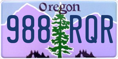 OR license plate 988RQR