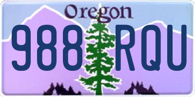 OR license plate 988RQU