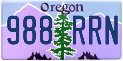 OR license plate 988RRN